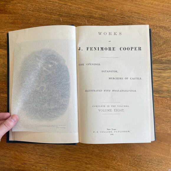 Cooper’s Works – Set of 5 Volumes (1, 7–10) Vintage Decorative Book Stack - Picture 7 of 11